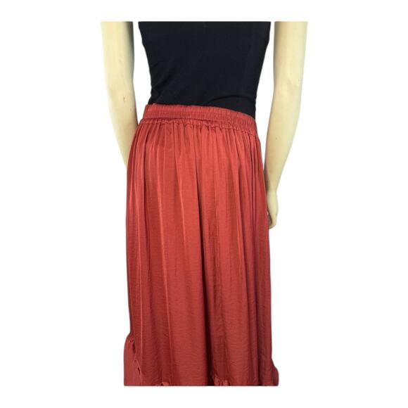 Elle Asymmetrical wrap effect ruffled midi skirt size medium - Picture 7 of 13